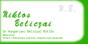 miklos beliczai business card